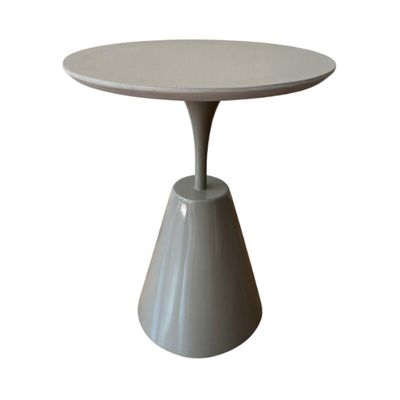 Mesa Lateral Cone Masp Redonda 40 Cm Tampo Cinza Base Cinza Cor Cinza