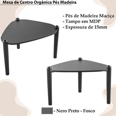 Mesa De Centro Organica Pes Madeira Nero Preto 28012 Artesano Nero Preto