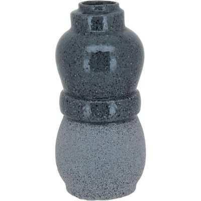Vaso Decorativo Enfeite Casa Cerâmica 32x15x15cm Cinza