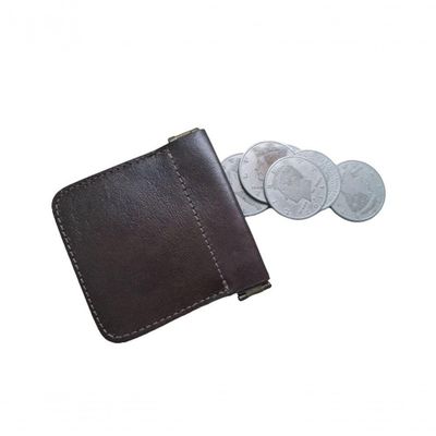 Carteira Porta Moeda One Dollar Half Dollar Marrom