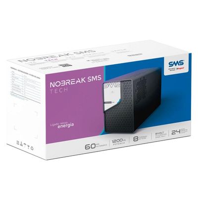 Nobreak 1200va Sms Tech, Entrada Bivolt Automático, Saída 115v, 8 Tomadas - 29304