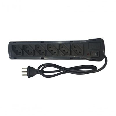 Filtro Linha Fiolux 6 Tomadas Bivolt Preto Blister