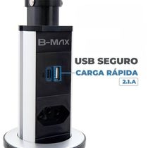 Torre Multiplug Usb 3 Tomadas Retrátil Usb-c E De Embutir