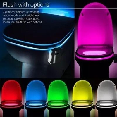 3 Luz Abajur Vaso Sanitario Lightbowl Com Sensor Led 8 Cores