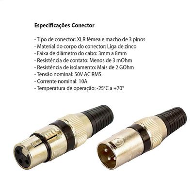 Multicabos Com Conectores Xlr 4 Vias Cirilo Cabos 25 Metros