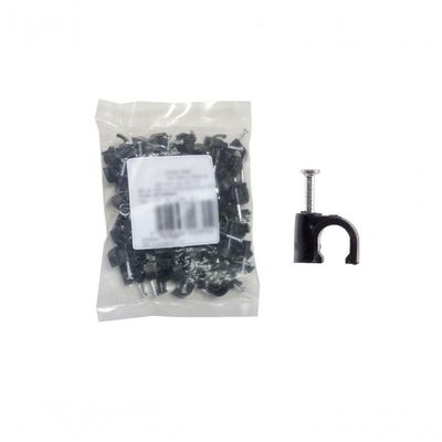 Fixa Fio P/Cabo C/Prego Aco Pr 07Mm 100 Pcs