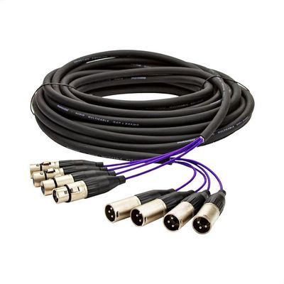 Multicabos Com Conectores Xlr 4 Vias - Amphenol 3 Metros