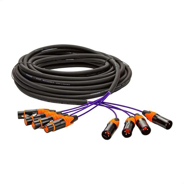 Multicabos Com Conectores Xlr 4 Vias - Profissional 15 Metros