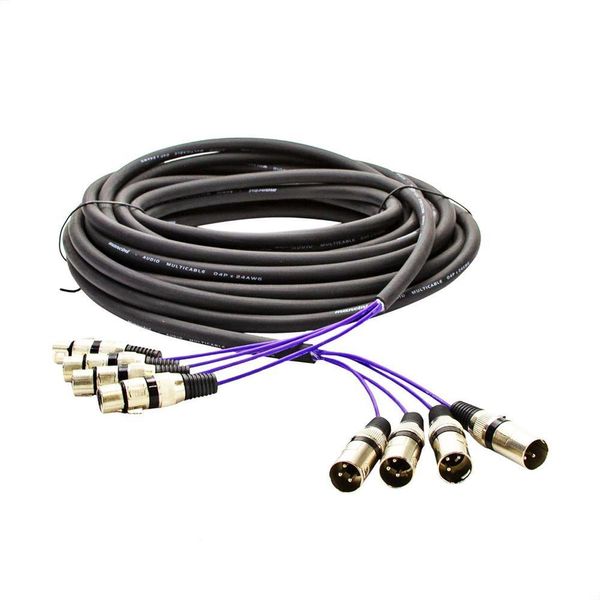 Multicabos Com Conectores Xlr 4 Vias Cirilo Cabos 13 Metros