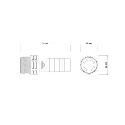 Adaptador Com Rosca Externa 3/4 Polegada Tramontina Para Mangueiras