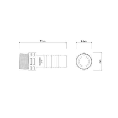 Adaptador Com Rosca Externa 3/4 Polegada Tramontina Para Mangueiras