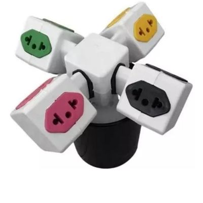 Kit 10 Adaptador Tomada Pino Cubo Colorido 4 Saídas 10a 20a