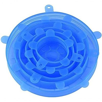 Kit 06 Tampas De Panela Silicone Reutilizável Elástica