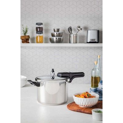 Panela De Pressão Tramontina Brava Em Aço Inox Com Fundo Triplo 20 Cm 4,5 L Tramontina