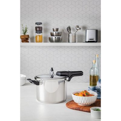 Panela De Pressão Tramontina Brava Em Aço Inox Com Fundo Triplo 20 Cm 4,5 L Tramontina