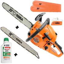 Moto Serra Motosserra Gasolina Terra Mt520 52cc + óleo Stihl