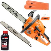 Moto Serra Motosserra Gasolina Terra Mt520 + óleo Toyama 2t
