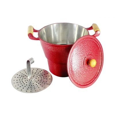 Cuscuzeiro Panela Alumínio Fundido Craqueado Vermelho N20