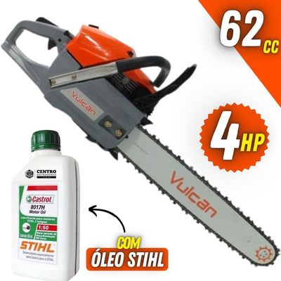 Motosserra Vulcan Vs620 4hp Corrente 34 Dentes + óleo Sthil