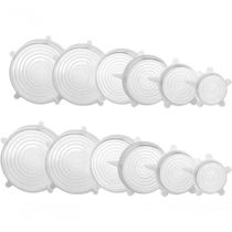 2 X Kits De 6 Tampas Tampa Tudo Ecológicas Silicone Branco (12 Unds)