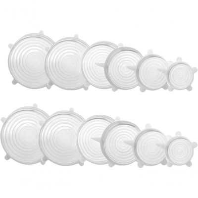 2 X Kits De 6 Tampas Tampa Tudo Ecológicas Silicone Branco (12 Unds)
