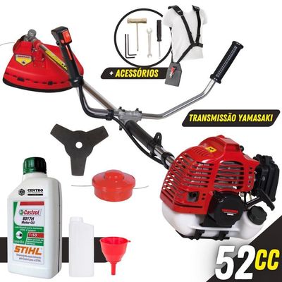 Roçadeira Kawashima Kw52l Faca 3p + Carretel + óleo Stihl 2t