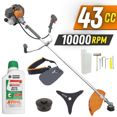 Roçadeira Tekna Rl430p Faca 3 Pontas E Carretel + óleo Stihl