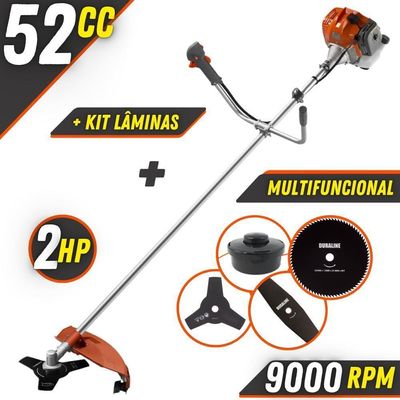 Roçadeira Tekna Rl520ac 52cc + Lâminas 2 Pontas E 80 Dentes
