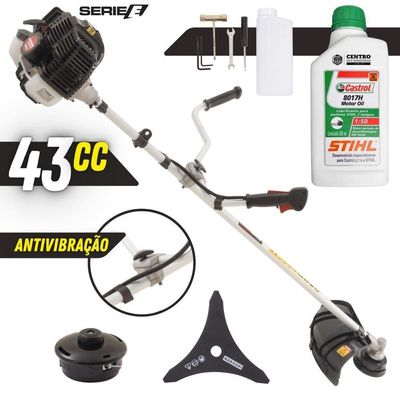 Roçadeira Kawashima Kw43le Faca 3p + Carretel + óleo Stihl