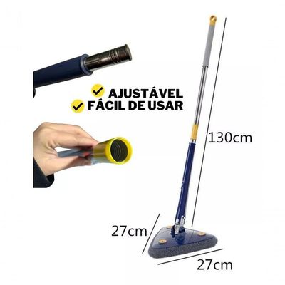 Mop De Limpeza Ajustável Giratório 360 Graus Mop Triângulo