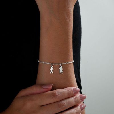 Pulseira Menina / Menino Com Revestimento Em Prata