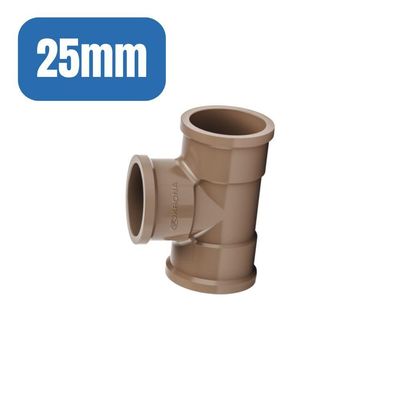 Tê Soldável 25mm - Krona 50 Peças