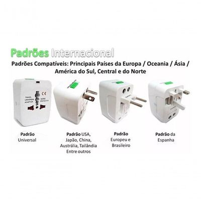 Adaptador Tomada Universal Internacional Viajem + 150 Países