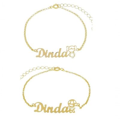Pulseira Madrinha Dinda Banhada A Ouro 18k