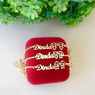 Pulseira Madrinha Dinda Banhada A Ouro 18k