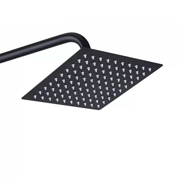 Chuveiro Ducha Quadrado Inox 20X20 Parede Preto Fosco