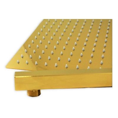 Ducha Chuveiro Inox 20X20 Dourado Braço Quadrado