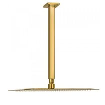 Ducha Chuveiro Dourado Inox Teto Slim 20X20 Quadrado