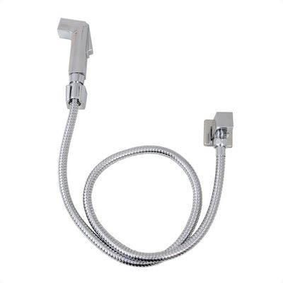 Ducha Higiênica Quadrada Registro Metal Cromado 1/4 De Volta
