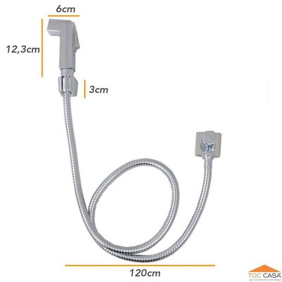 Ducha Higiênica Completa Quadrada Cromada Luxo Universal Rdx
