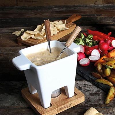 Fondue Em Cerâmica 5 Peças Bianco 300ml Boska Branco