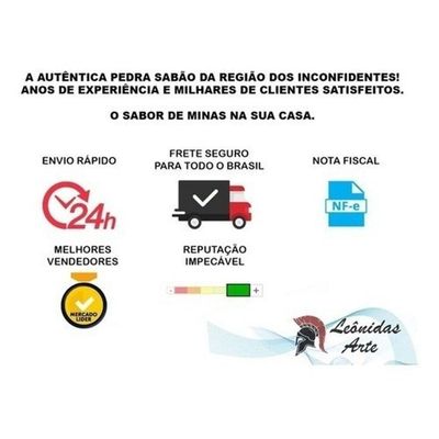 Kit Fondue De Pedra Sabao Chapa 32 Cm + Panelas De 500 E 800 Ml + 6 Cumbucas + 6 Garfinhos