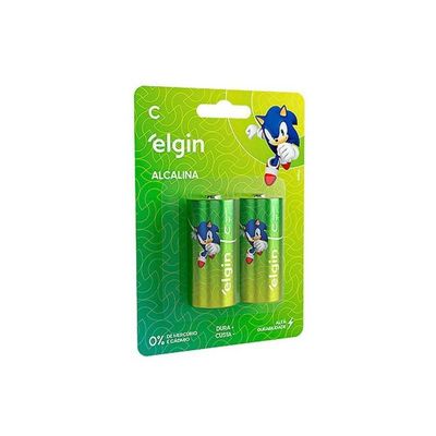 Pilha Alcalina Tipo C Elgin - Cartela C-2 Un - Pç - 2