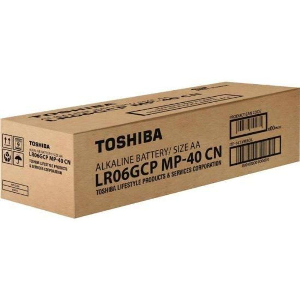 Pilha Alcalina Aa 1,5v Lr6gcp (c-40 Pilhas) Toshiba [f002]