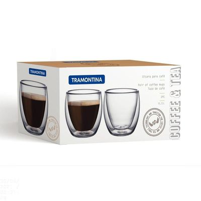 Conjunto De Xícaras Tramontina Para Café Com Vidro Duplo 2 Peças Tramontina