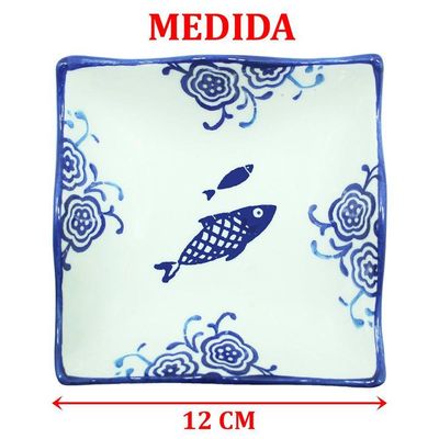 Kit 8 Tigela Sobremesa Bowl Peixe Praia Oceano Náutico 12cm