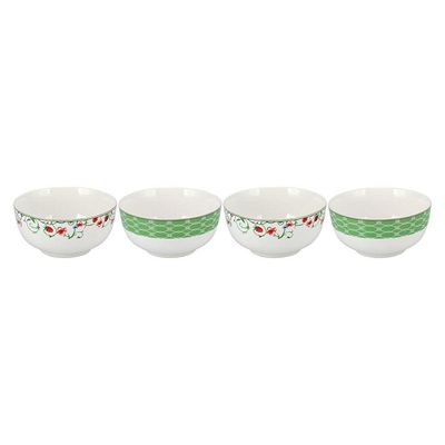 Delicata Tigela 7X14X14Cm 500Ml Bonechina Verde 4Pç