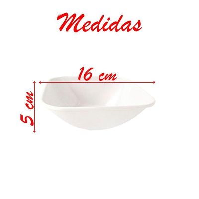 Tigela Melamina Quadrada Branca 600ml