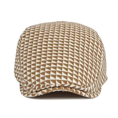 Boina Retrô Unissex Plana Ideal Protetor Gorro Espinha De Peixe Hera Cáqui