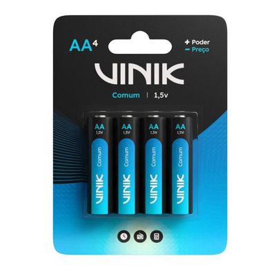 Pilha Comum AA 1.5V Pacote Com 4 Unid.